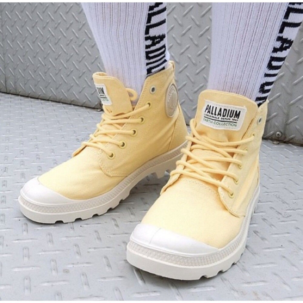 Palladium Earth Collection Combat Ankle Boots Yellow Slip Resistant US M7.5/W9 M